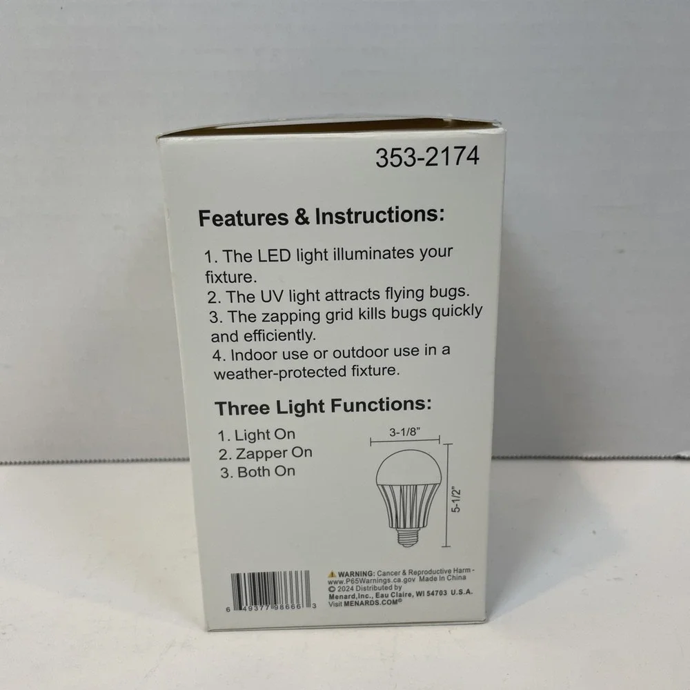 Elite‎ 353 2174 Bug Zapper LED Bulb 60 Watt Equivalent 800 Lumens
